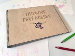 Personalizovaný detský drevený album - opica