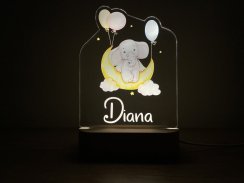 Detská nočná lampa s menom - sloník