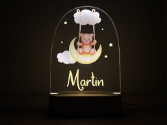 Detská nočná lampa s menom - macko